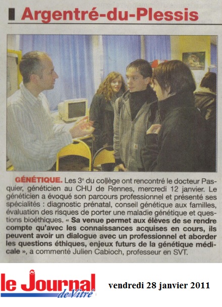 Un généticien au collège