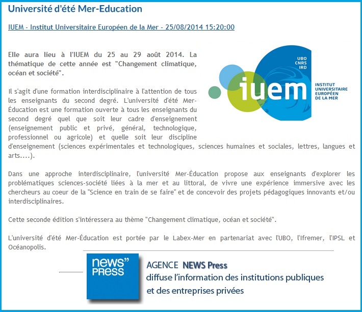 Mer Educ communiqué de presse