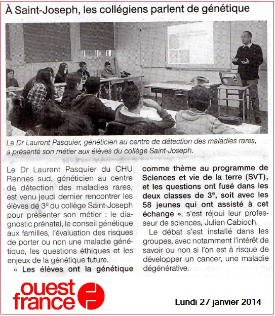 article Ouest France généticien