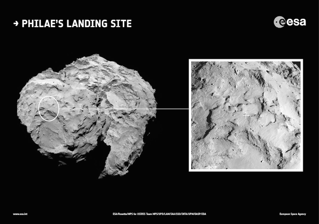 Philae se pose le 12 novembre sur le site Agilkia