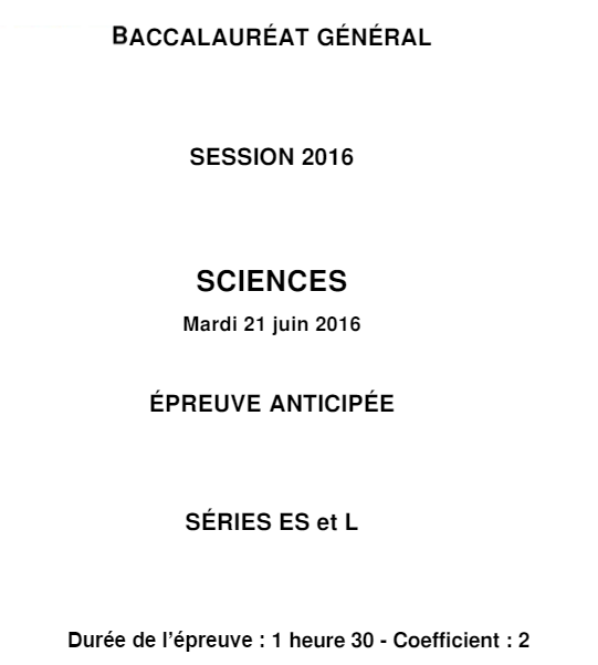 Sujet Bac Sciences ES L métropole 2016 (1)