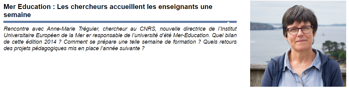 Mer education Anne Marie Tréguier CNRS