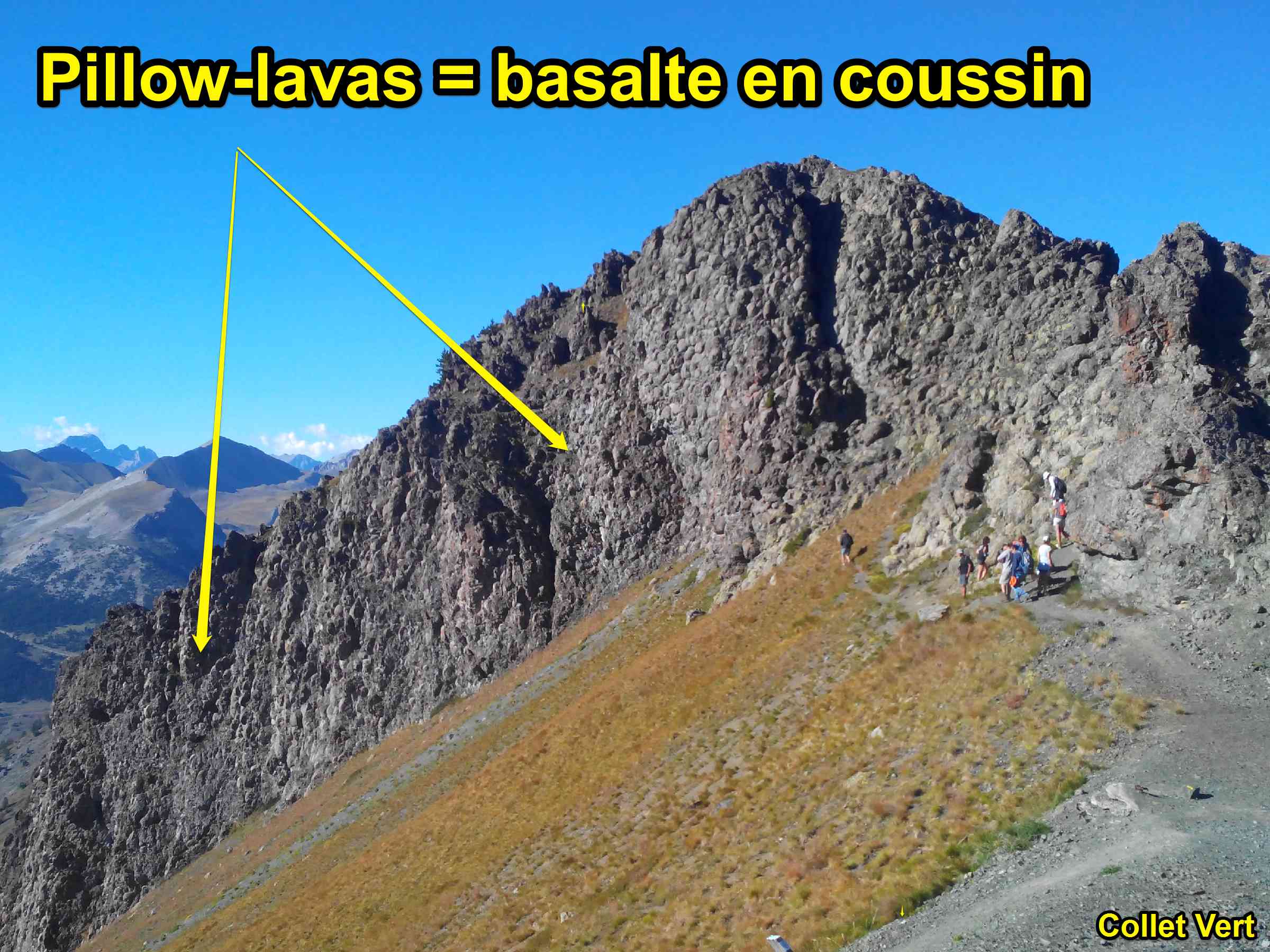 basalte en coussin pillow lava collet vert Alpes
