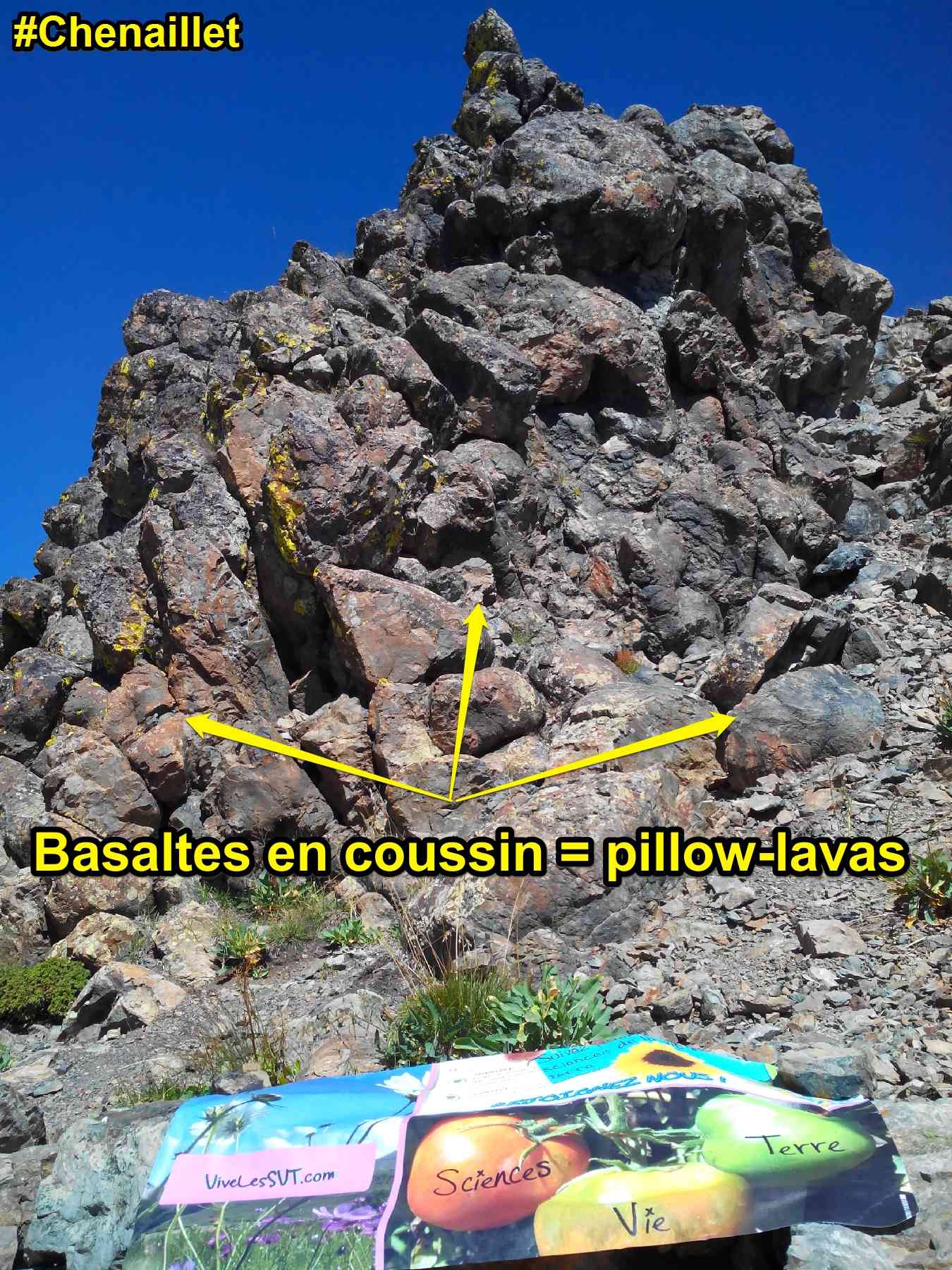 basalte en coussin pillow lavas Chenaillet géologie Alpes