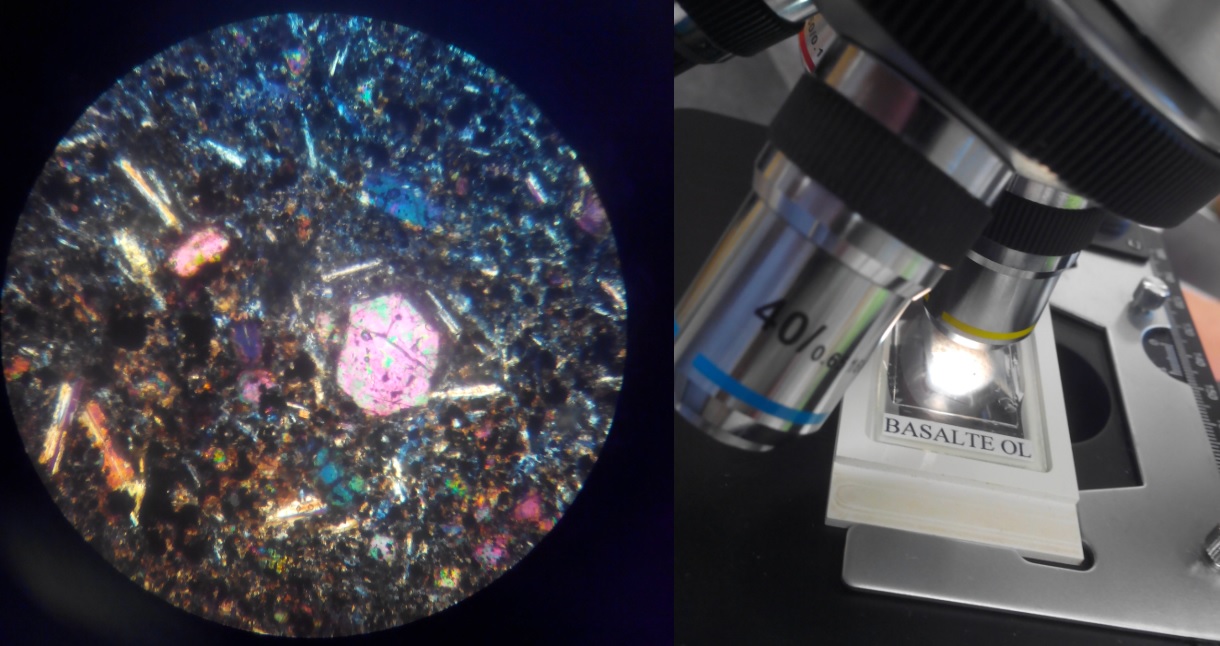 basalte microscope olivine pyroxène SVT 1ère S roche océanique