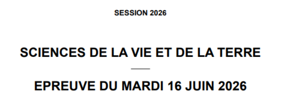 BAC 2026 : le sujet de SVT en spécialité (jour 1)