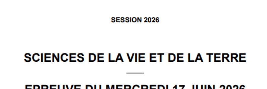 Sujet de Spé SVT Jour 2 en métropole